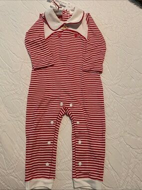 Squiggles by Charlie Striped One-Piece with Peter Pan Collar